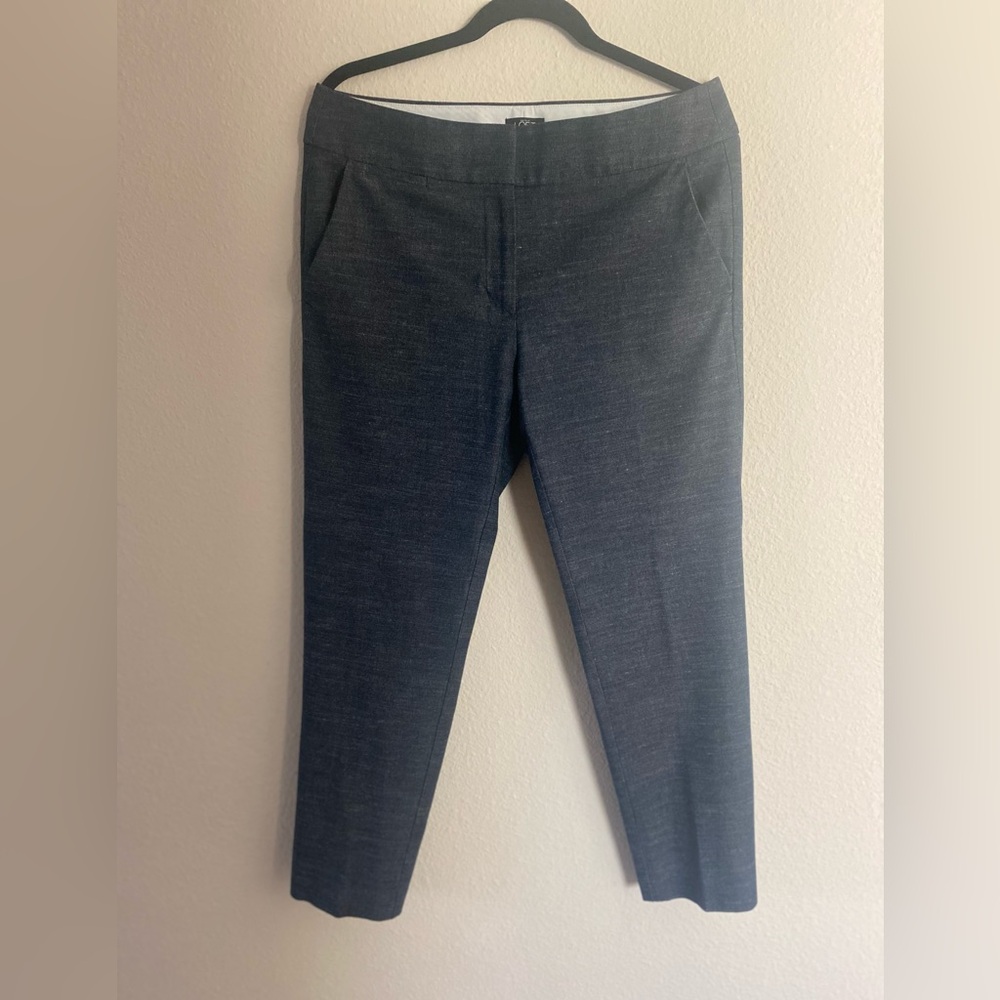 Loft Women’s Marisa Fit Dark Indigo Blue Heather Pants  Size 8